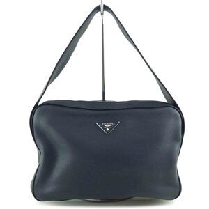 Prada Navy Blue Daino leather shoulder bag